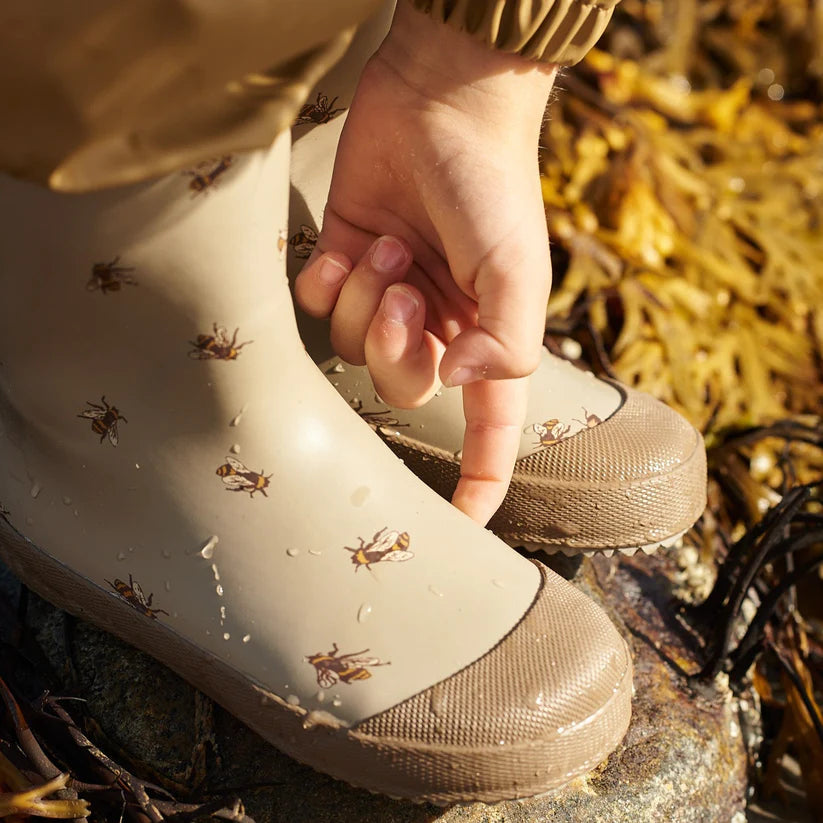 Wheat Footwear - Muddy Rubber Boots-Gravel Bumblebee