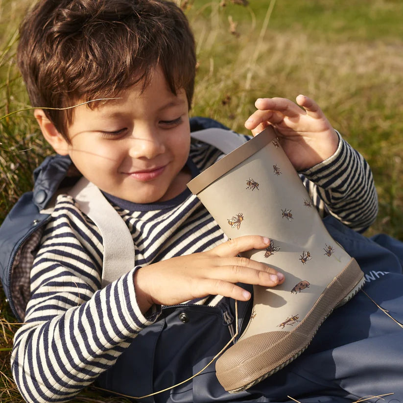 Wheat Footwear - Muddy Rubber Boots-Gravel Bumblebee