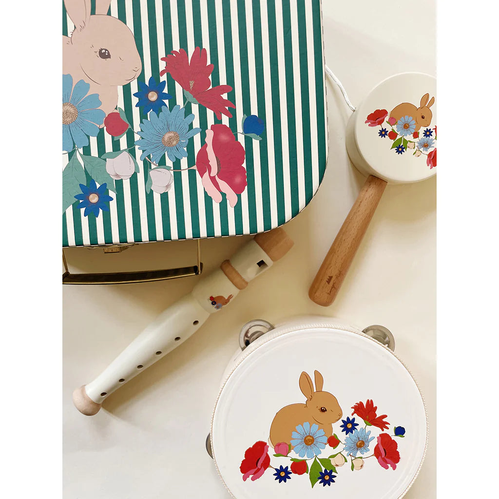 KONGES SLØJD - musikinstrumenter i kuffert, sæt m 3 dele - Bunny Tokki