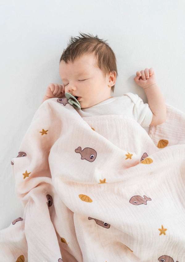 Done by deer -  Baby blanket GOTS muslin Wally Powder