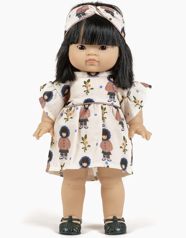 MiniKane -  Daisy dress and its Jade cotton crossover headband